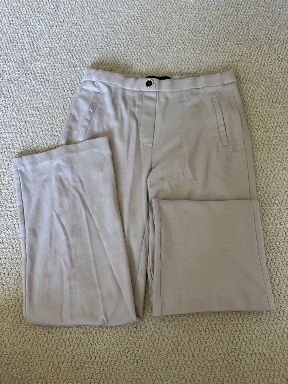 Woman’s Business Casual Straight-Leg Pants in Light Beige